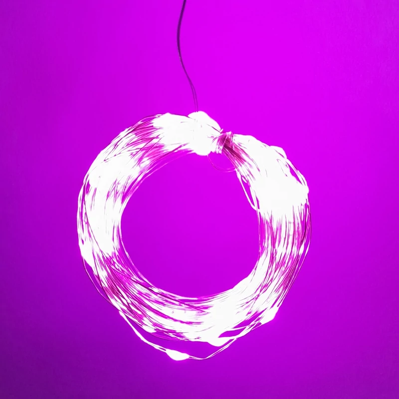 ریسه LED مفتولی رنگ صورتی 2 متری USB