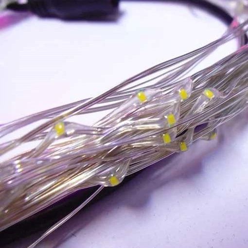 ریسه LED مفتولی سفید 2 متری باتری خور