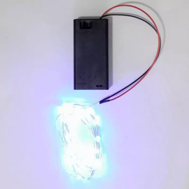 ریسه LED مفتولی رنگ آبی 2 متری باتری خور
